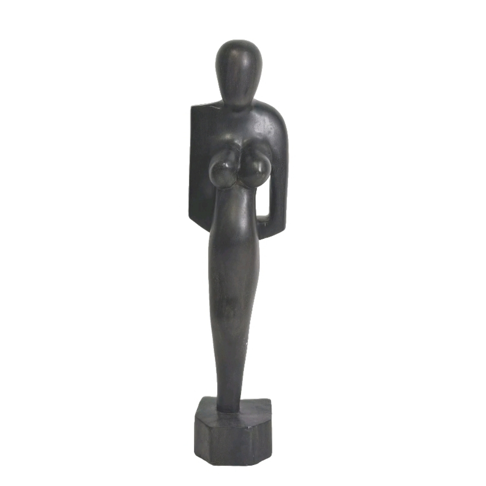 Vintage Collectible Wooden Hand Carved Nude Woman Female Mother Figurine Statue